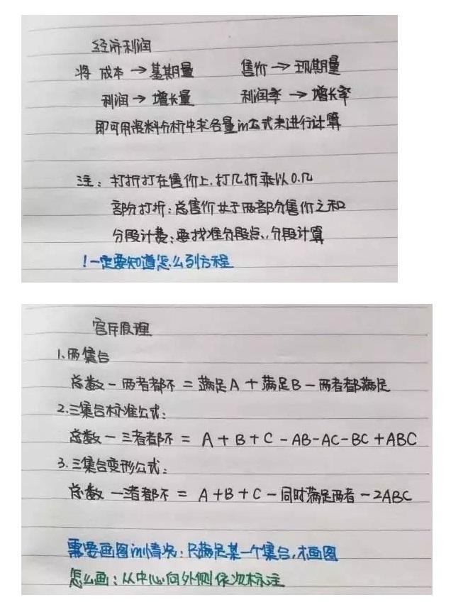 行測(cè)公式記不?。繉W(xué)霸幾張筆記就搞定了！